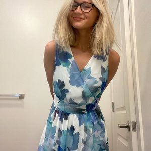 Floral blue and white maxi